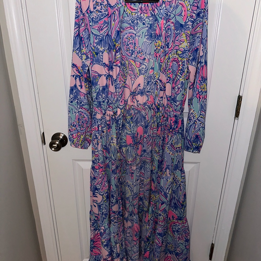 Lilly Pulitzer Blue and Pink Patterned Dress